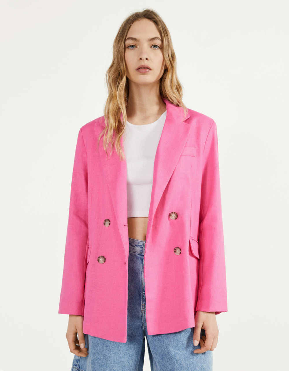 Bershka Blazer Oversize Lin Rose Tendance Printemps Ete 2020