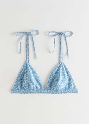 Fleurs Bleu Blanc Top Strap Triangle Bikini And Other Stories