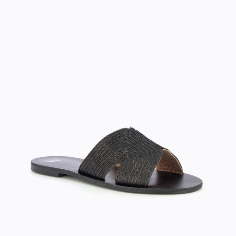 Vanessa Wu Mules Plates Noires Black