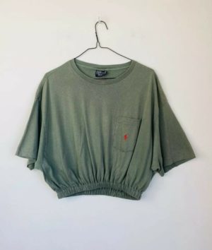 Vintage Abs Fashion Blog Mode Tendance Trend Summer Ete 2020 Reworked Ralph Lauren Elasticated Crop Khaki Green Vert