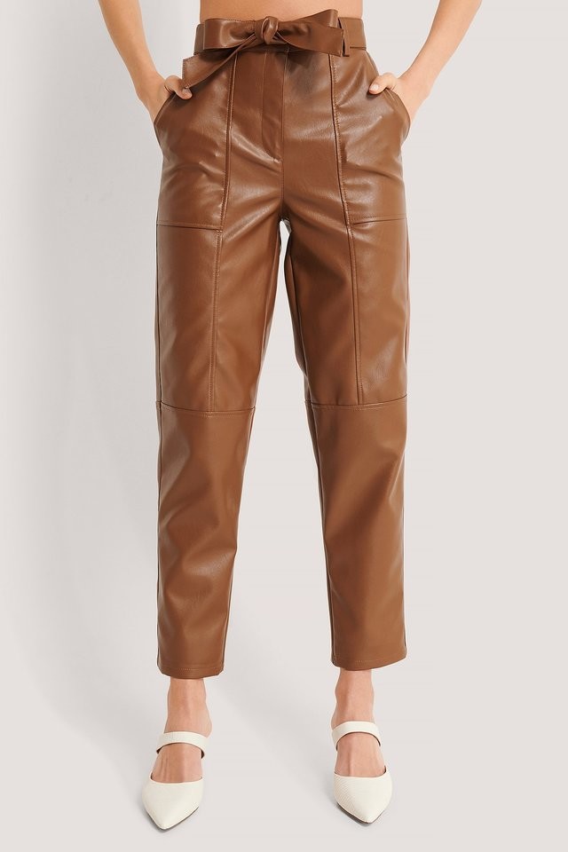 Blog Mode Pantalon Similicuir Marron Camel Pas Cher 1