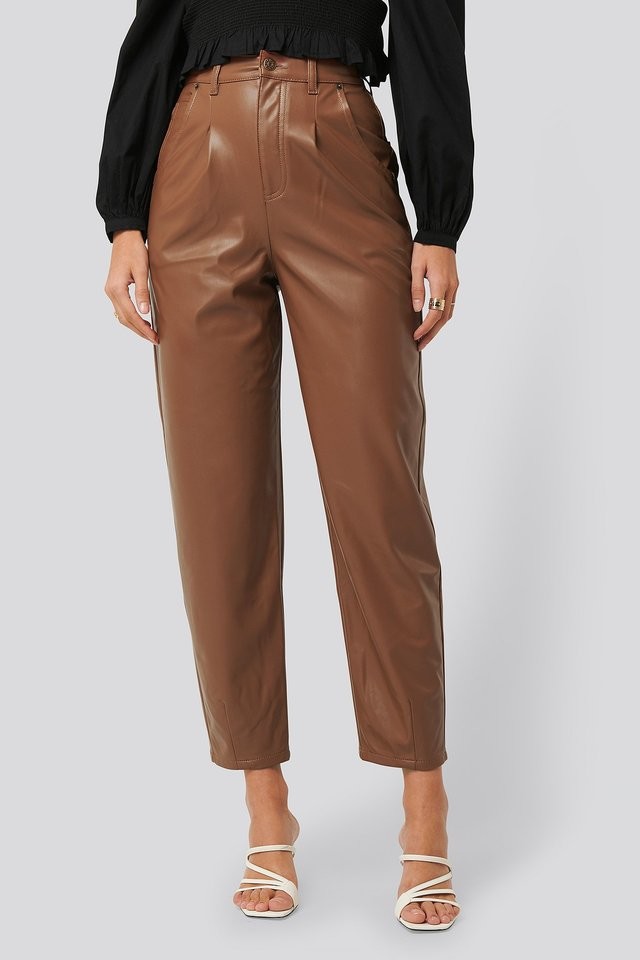 Blog Mode Pantalon Similicuir Marron Camel Pas Cher 2