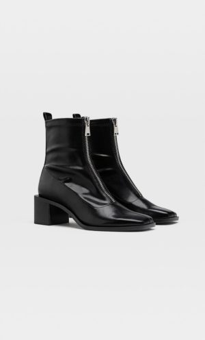 Junesixtyfive Fashion Blog Mode Tendance Automne Hiver 2020 Selection Stradivarius Bottines Pointues Zip Noir