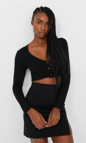 Junesixtyfive Fashion Blog Mode Tendance Automne Hiver 2020 Selection Stradivarius Crop Top Cardigan Court Noir